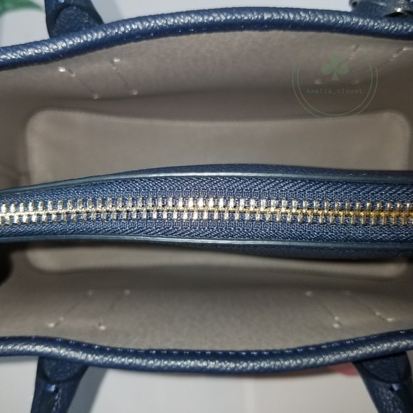 MAKE AN OFFER Kate Spade Women’s Margaux Plaid Leather Medium Blue Satchel - Picture 7 of 8